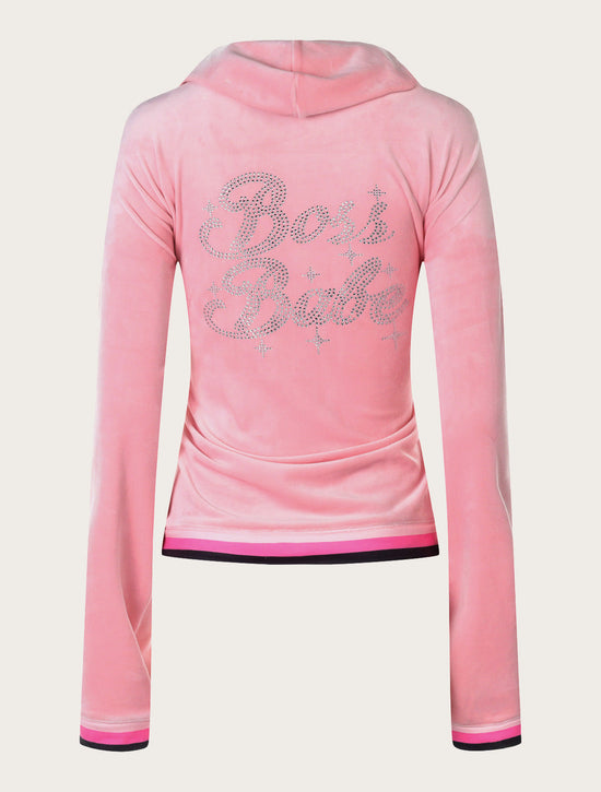 Radiant Stripe Boss Babe Pullover Hoodie by Paris Hilton Tracksuits